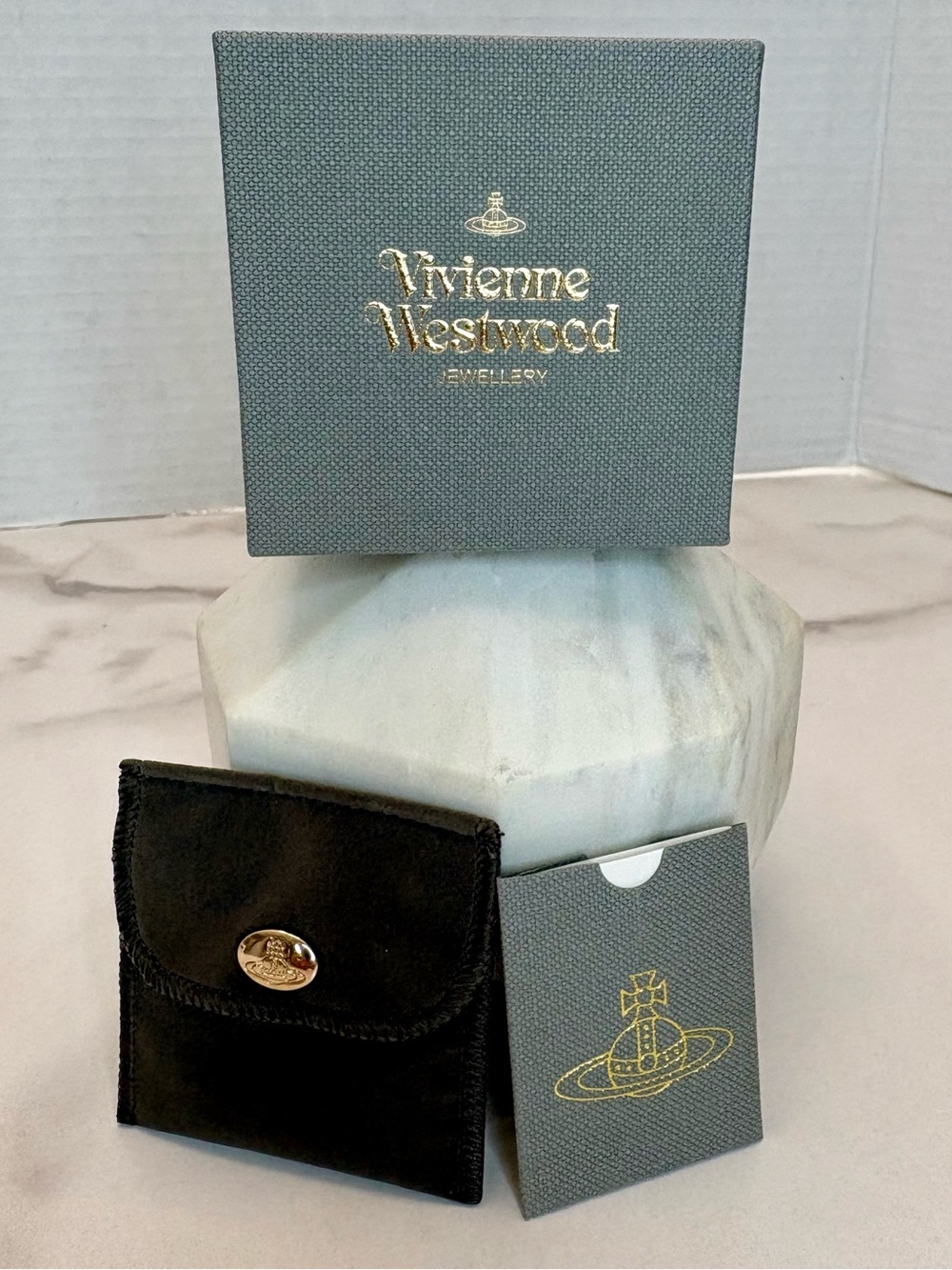 Vivienne Westwood 3 x 3 inch Jewelry box, pouch included~ Like New